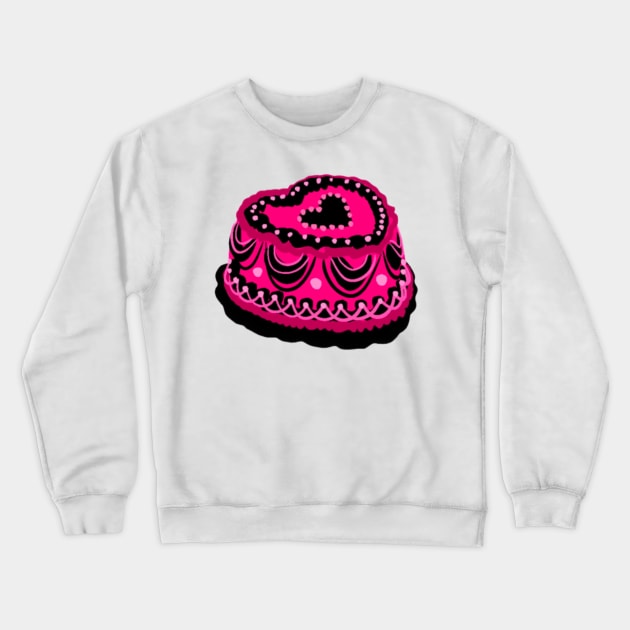 Pink and black heart cake Crewneck Sweatshirt by hgrasel